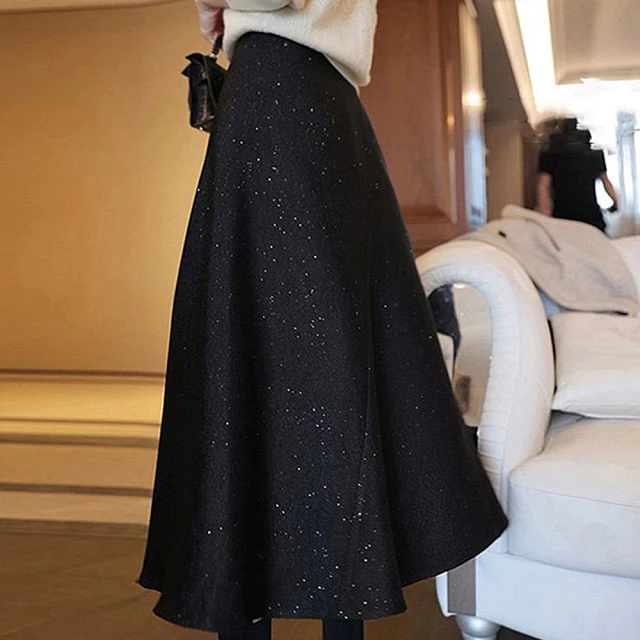 【初色】A字七分半身裙高腰牛仔百褶長裙褲裙-淺藍色-36900(M-4XL可選) 歷史價格詳細信息