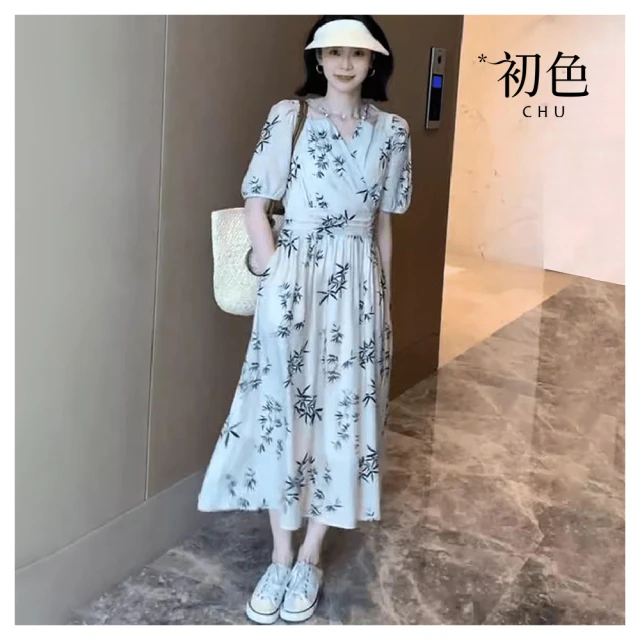 短袖連身長裙馬面裙性感小禮服大尺碼女裝夏天度假風長洋裝胖胖美衣夏季赫本風設計感泡泡袖開叉洋裝御姐輕熟風氣質黑色中長~超美服飾 歷史價格詳細信息