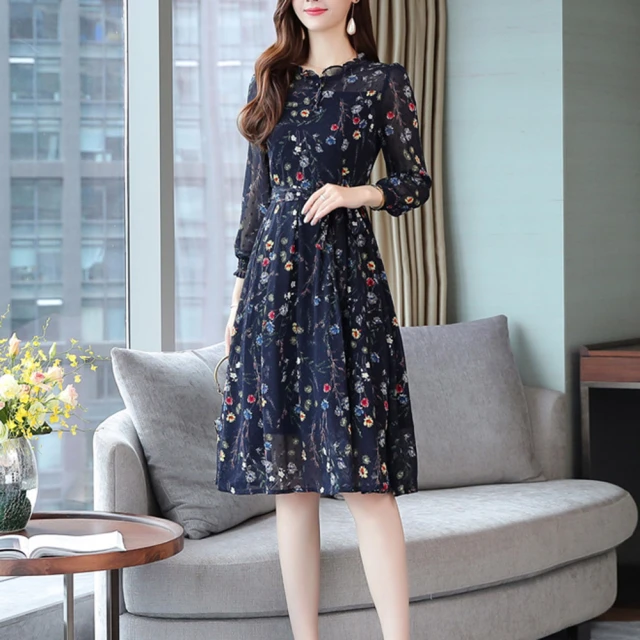 【MsMore】韓系長袖針織衫毛衣慵懶風寬鬆休閒圓領保暖短版上衣#123744(花紋) 歷史價格詳細信息