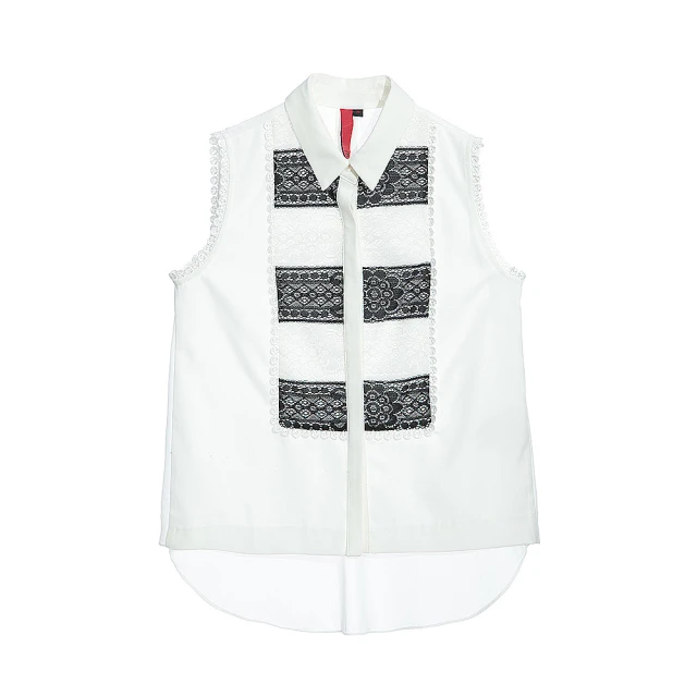 無袖背心 蕾絲 罩衫-鏤空勾花前短後長女裝2色74ab35[獨家進口][米蘭精品] 歷史價格詳細信息