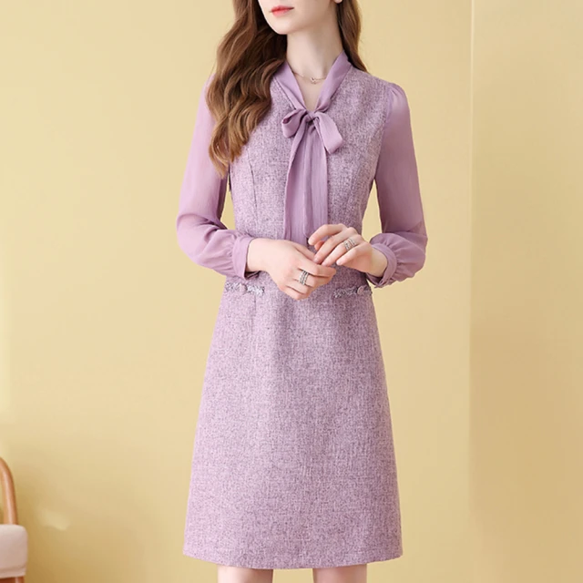 【FQ 時尚天后】黑翻領銀珠蕾絲邊雪紡洋裝(中大尺碼/S-3XL) 歷史價格詳細信息