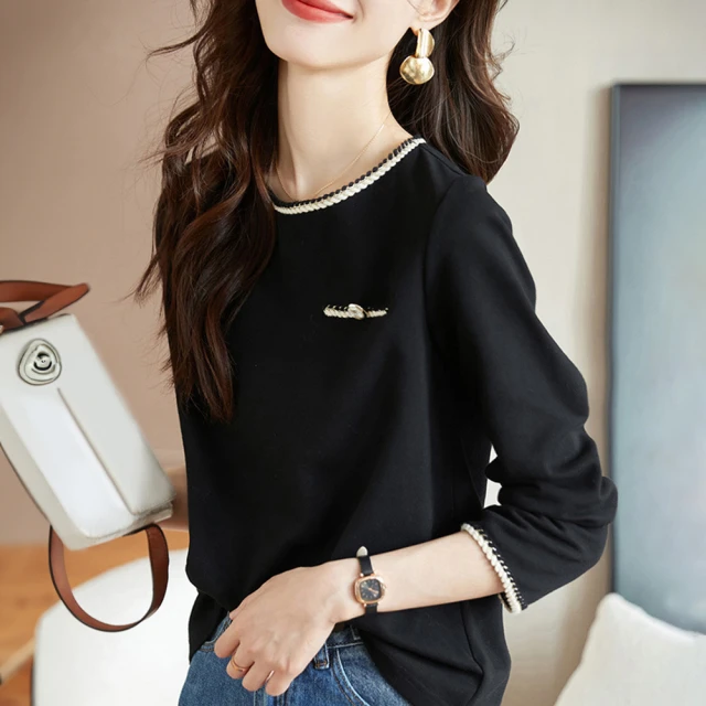 【初色】小香風毛邊粗花毛呢長袖排釦短款西裝外套-黑色-30436(M-2XL可選) 歷史價格詳細信息