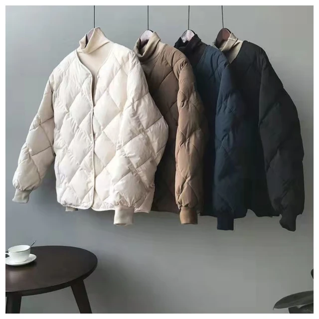 小香風菱格棉服女冬季ins情侶棒球服棉襖工裝-羊城故事 歷史價格詳細信息