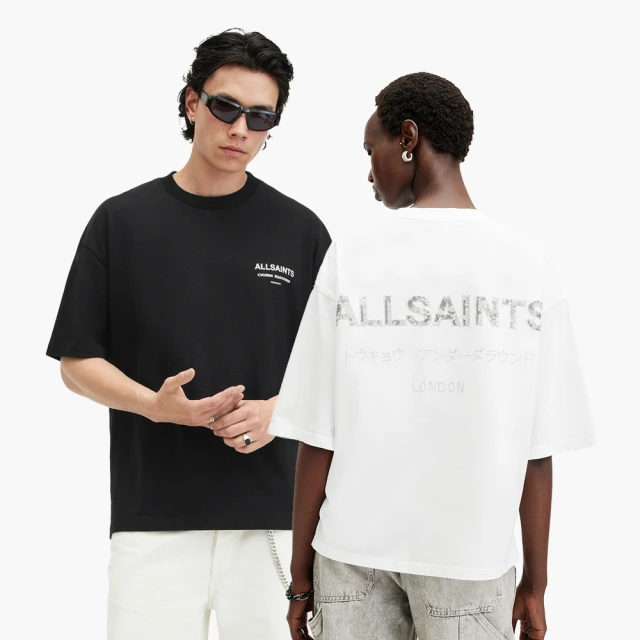 【ALLSAINTS】UNDERGROUND 純棉寬鬆LOGO短袖T恤-水洗黑(寬鬆版型) 歷史價格詳細信息