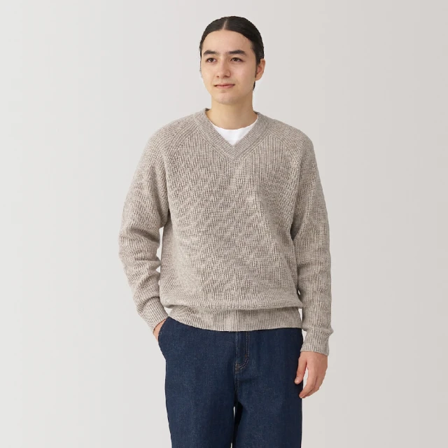 【MUJI 無印良品】男羊毛可水洗高密織V領開襟衫(共6色) 歷史價格詳細信息
