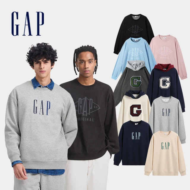 Gap 男裝 Logo學院風短袖T恤 厚磅密織水洗棉系列-灰白色(670052) 歷史價格詳細信息