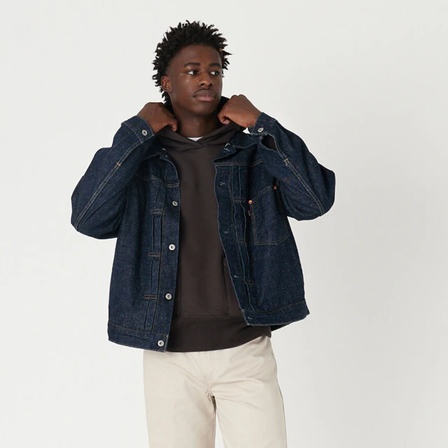 Levis Type 1復古寬鬆版毛領牛仔外套 中藍染水洗 後調節帶設計 男 A4882-0000 人氣新品 歷史價格詳細信息