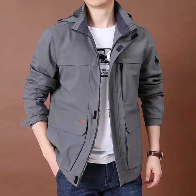 【巴黎精品】雙12 連帽外套休閒夾克(彈力刺繡防水軍裝男外套3色a1ck4) 歷史價格詳細信息