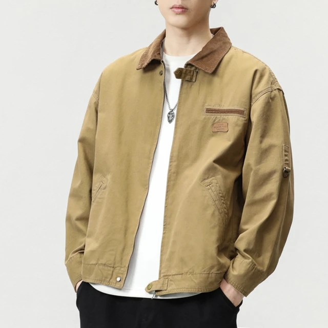 【米蘭精品】雙12 工裝外套休閒夾克(工裝純棉寬鬆男外套4色74iz39) 歷史價格詳細信息