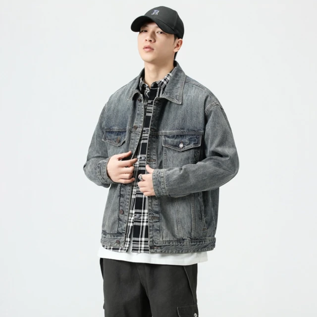 【米蘭精品】雙12 牛仔外套休閒夾克(重磅水洗牛仔工裝男外套2色74iz41) 歷史價格詳細信息