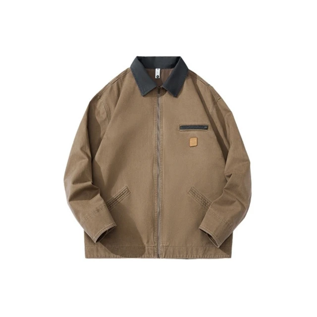 美式工裝夾克男  M3XL 休閒百搭潮流外套男 商務休閒翻領夾克 春秋男士防風素色緊身復古工裝外套潮 歷史價格詳細信息