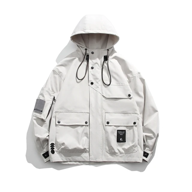 衝鋒衣男 3色 M-2XL 春秋季2023新款潮牌連帽外套 情侶款港風潮流百搭休閒夾克上衣-潮男服飾 歷史價格詳細信息