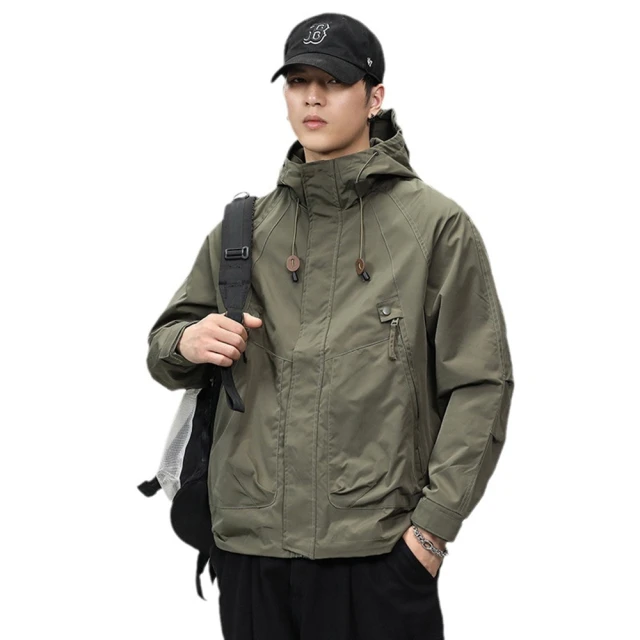 衝鋒衣男 3色 M-2XL 春秋季2023新款潮牌連帽外套 情侶款港風潮流百搭休閒夾克上衣-潮男服飾 歷史價格詳細信息