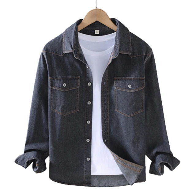 長袖牛仔襯衫日式工作服工作衫作業服耐磨吸排特勤環保團體服物業吸濕排汗多口袋筆插大尺碼代客印刷制服團購網 歷史價格詳細信息