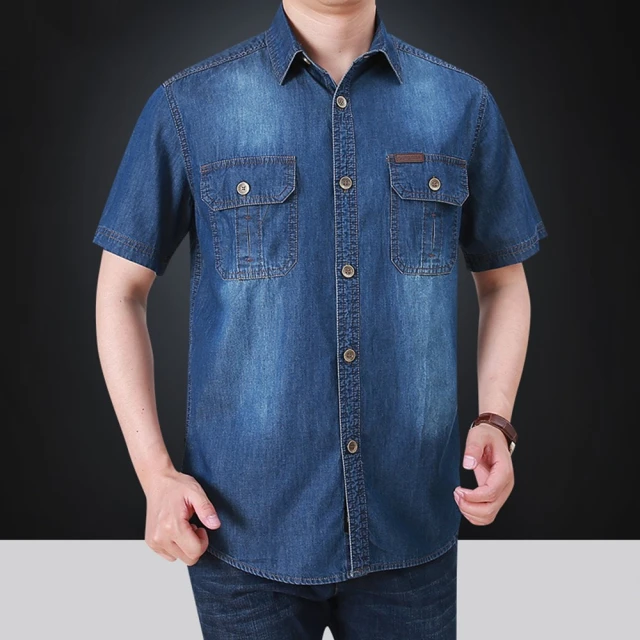 【巴黎精品】襯衫長袖上衣(休閒條紋牛仔寬鬆百搭日系男裝a1bu149) 歷史價格詳細信息