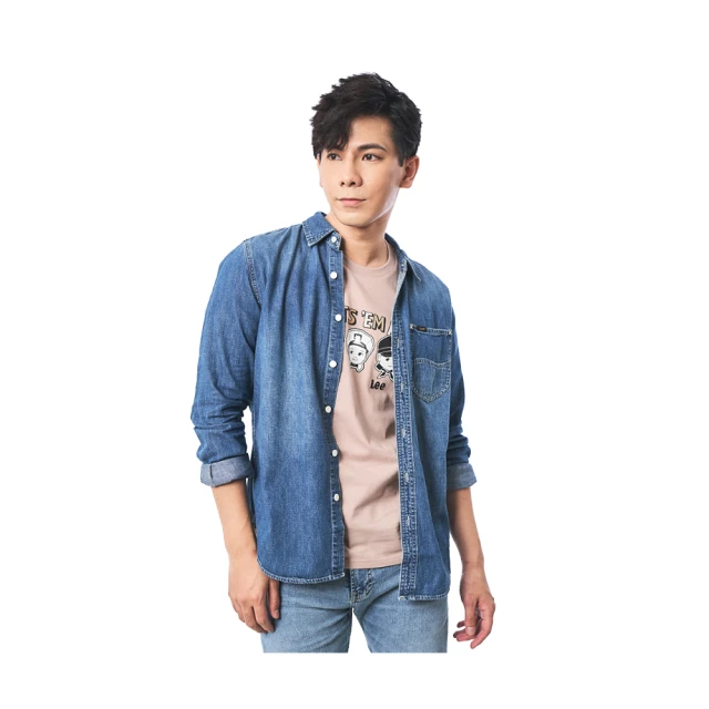 【Lee 官方旗艦】男裝 牛仔長袖襯衫 / 不對稱雙口袋 騎士黑 標準版型 / 101+ 系列(LB408002308) 歷史價格詳細信息