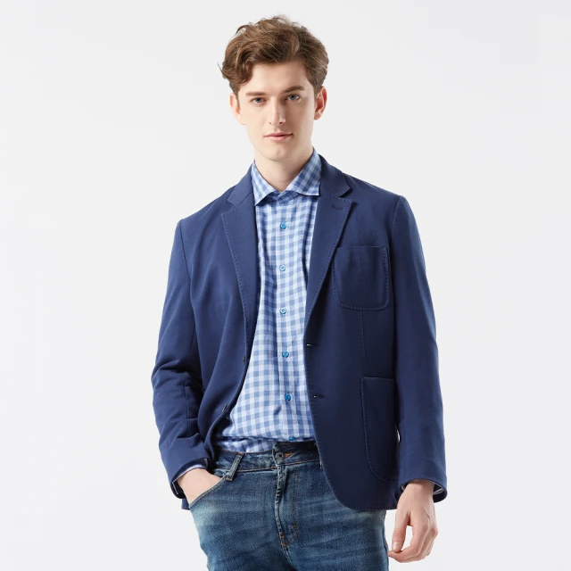 【ROBERTA 諾貝達】男裝 藍色格紋長袖襯衫-合身版-質地輕柔 RJK74-36 歷史價格詳細信息