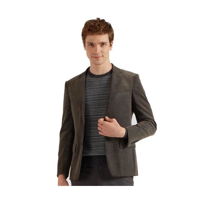 ROBERTA諾貝達 男裝 單排2釦 休閒雅緻便西服外套 黑灰 歷史價格詳細信息