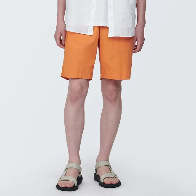 男有機棉水洗平織布舒適短褲【MUJI 無印良品】 歷史價格詳細信息