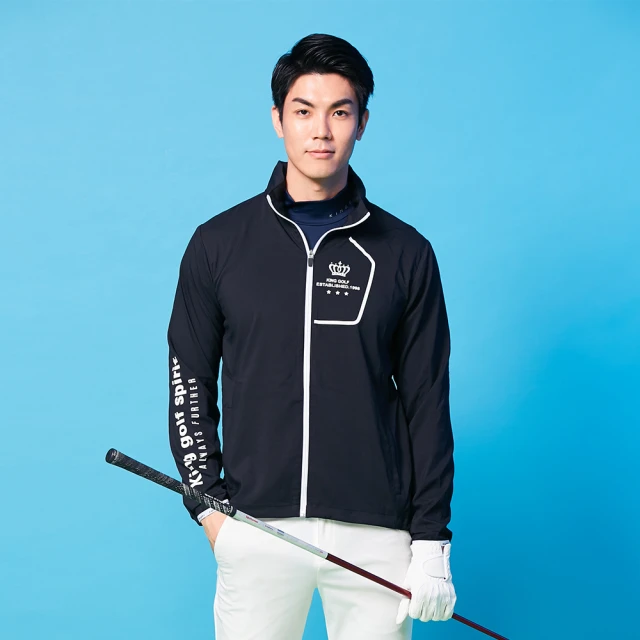 【KING GOLF】網路限定款-女款千鳥紋印圖星星刺繡中厚刷毛長袖POLO衫(綠色) 歷史價格詳細信息