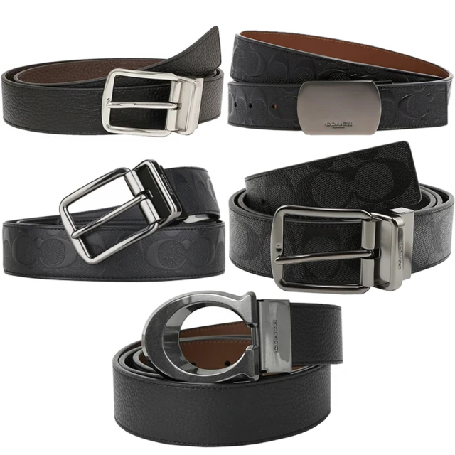 COACH PVC皮革雙面用男士皮帶禮盒組(咖啡黑/紅) 歷史價格詳細信息