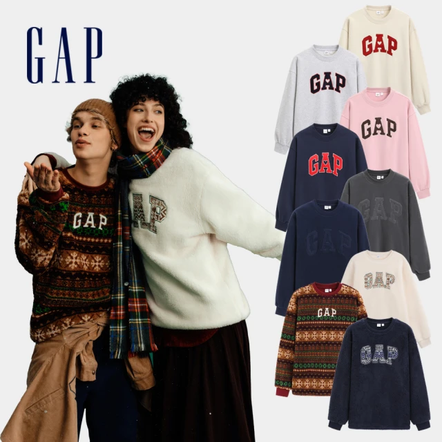 【GAP】男女裝 Logo刺繡刷毛外套/印花/刺繡刷毛帽T-多款可選(634420&638562&637863) 歷史價格詳細信息