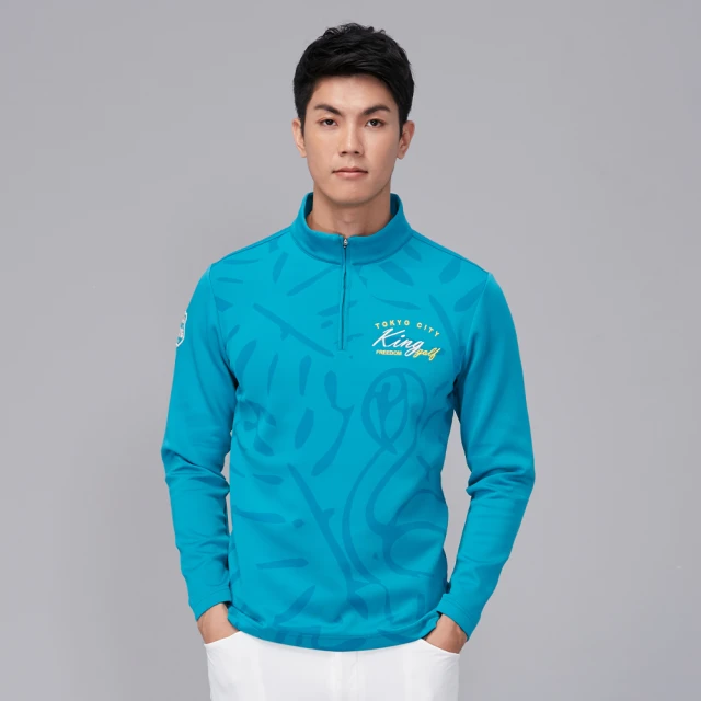 【KING GOLF】網路限定款-女款千鳥紋印圖星星刺繡中厚刷毛長袖POLO衫(綠色) 歷史價格詳細信息