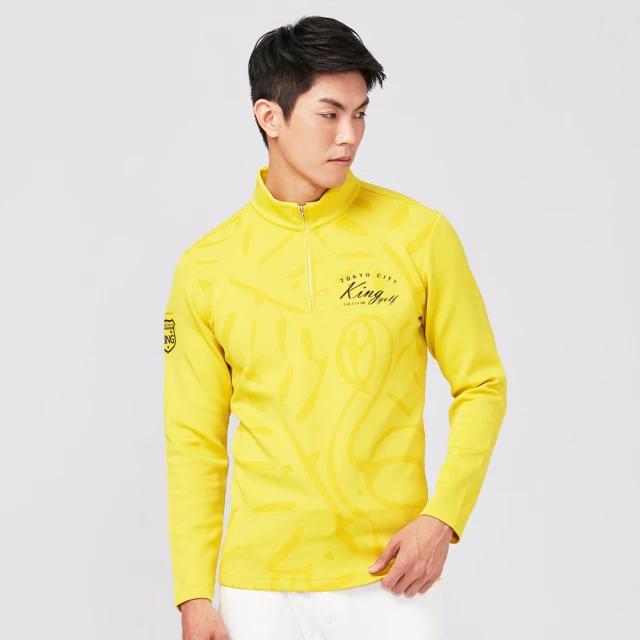 【KING GOLF】網路限定款-女款千鳥紋印圖星星刺繡中厚刷毛長袖POLO衫(綠色) 歷史價格詳細信息