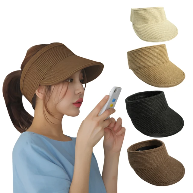 鴨舌空頂遮陽帽女防曬防紫外線草帽女夏海邊拍照度假沙灘發卡帽子 歷史價格詳細信息