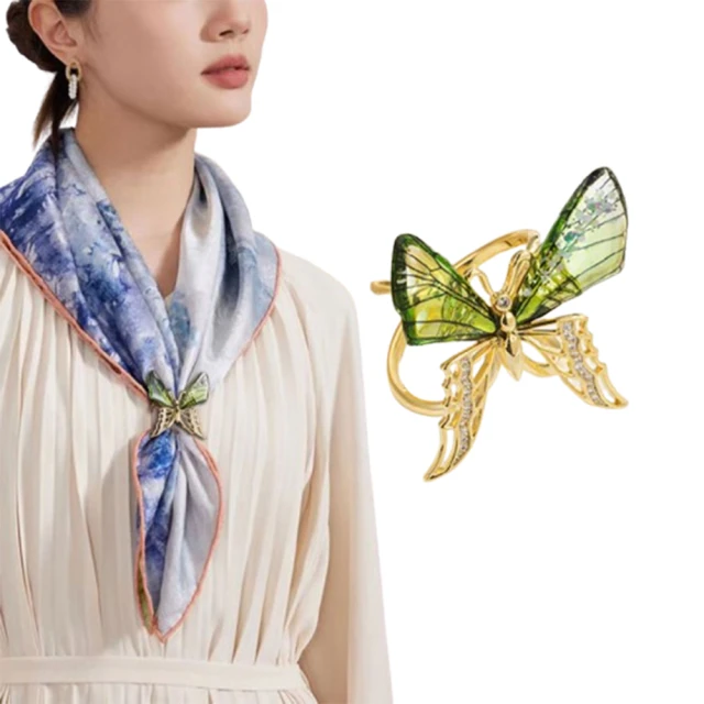 【ANGEL】幻化成蝶貓眼石貝殼方巾衣角絲巾扣(2色可選) 歷史價格詳細信息
