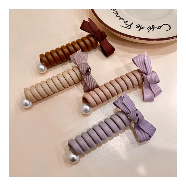 電話線髮圈 氣質髮圈 高彈力髮圈 造型髮圈 可愛髮飾 綁頭髮 橡皮筋 髮圈 4條裝 歷史價格詳細信息