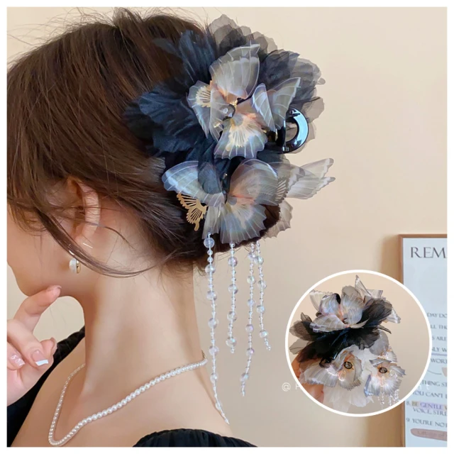 【HaNA 梨花】韓國山茶花向妳傾訴．山茶花珍珠雙面抓夾(抓夾 韓國髮夾 鯊魚夾) 歷史價格詳細信息