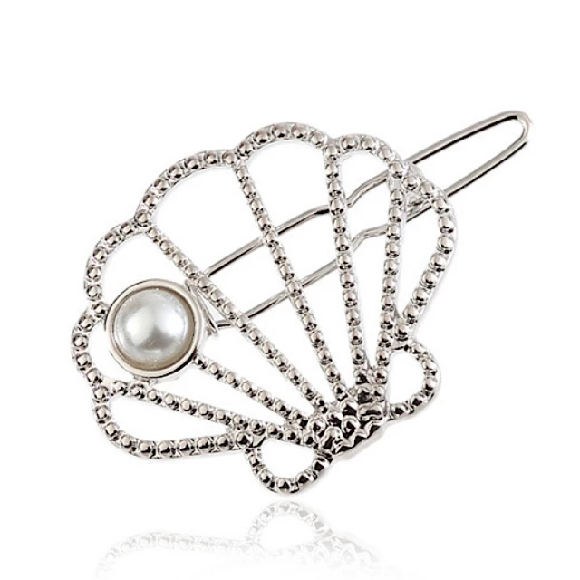 【89 zone】法式古典歐美簡約 髮飾 頭飾 飾品 一字夾 彈簧夾 髮夾 1 入(金/銀) 歷史價格詳細信息