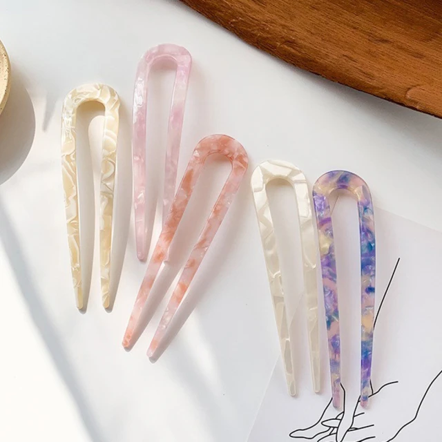 醋酸u型髮簪女高級感2023新款簡約大號盤髮器簪子髮釵u形髮夾 歷史價格詳細信息