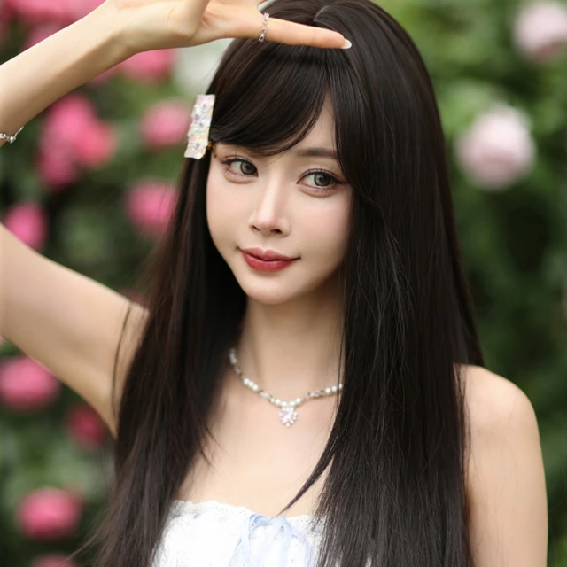 女假髮整頂長假髮-氣質可愛齊瀏海長直髮女美髮用品母親節禮物3色69o52【巴黎精品】 歷史價格詳細信息