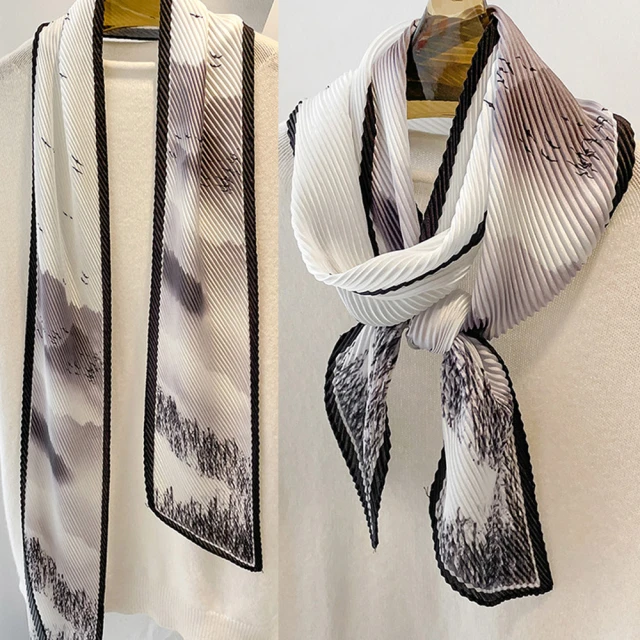 【AnnaSofia】仿絲領巾絲巾圍巾-色塊交織紋斜角 窄版緞面 現貨(橘黃咖系) 歷史價格詳細信息