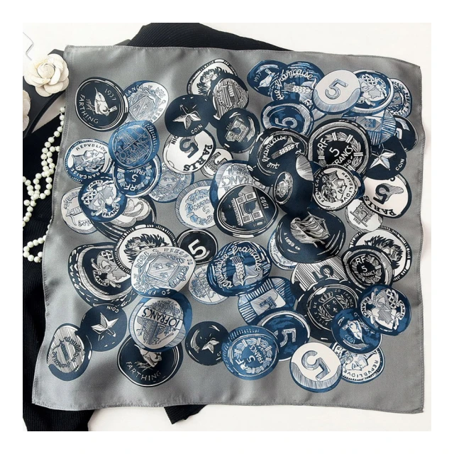 【Jun Jun】蠶絲小方巾 絲巾 領巾 53x53cm(黑貓) 歷史價格詳細信息