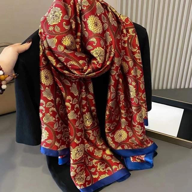 【AnnaSofia】仿蠶絲大尺寸披肩雪紡絲巾圍巾-歆灑銀杏 現貨(綠系) 歷史價格詳細信息