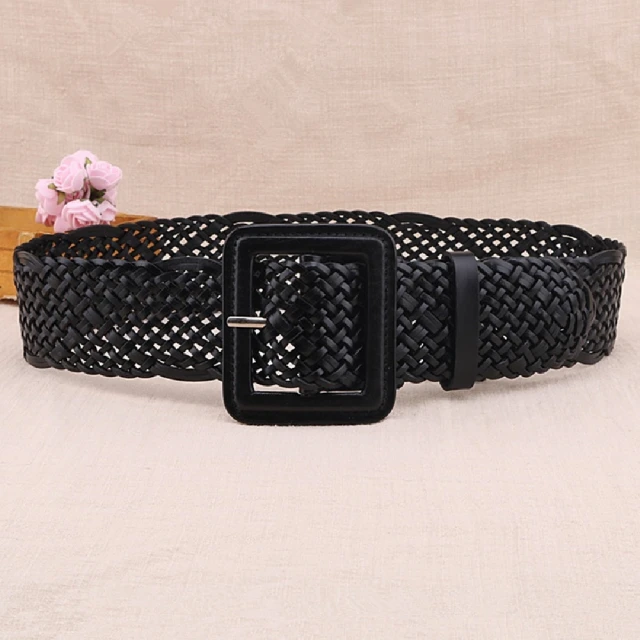 腰帶女4CM寬百搭配裙子淺藍條紋松緊腰封韓版顯瘦牛仔褲皮帶彈性-佳藝居 歷史價格詳細信息