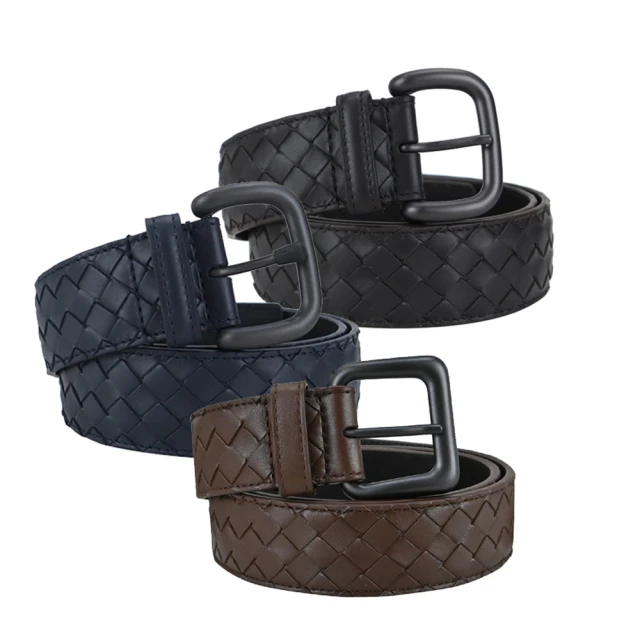 BOTTEGA VENETA經典編織扣式牛皮腰帶/皮帶(藍綠) 歷史價格詳細信息