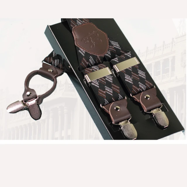 【拉福】四夾1.7cm牛皮背帶西裝吊帶(三色 可選色) 歷史價格詳細信息