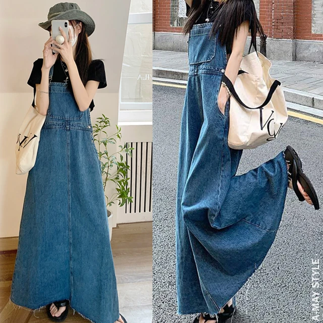 休閒裙子 牛仔工裝裙 美式復古設計感假兩件洋裝2024夏季新款小個子高級氣質工裝短裙 歷史價格詳細信息