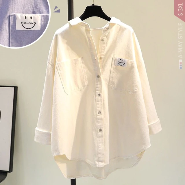 【Amay Style 艾美時尚】上衣 中大尺碼女裝 防曬 中長版韓系設計慵懶風顯瘦長袖襯衫。S-2XL(4色.預購) 歷史價格詳細信息