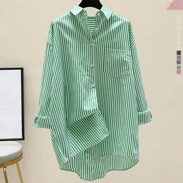 【Amay Style 艾美時尚】上衣 中大尺碼女裝 防曬 中長版韓系設計慵懶風顯瘦長袖襯衫。S-2XL(4色.預購) 歷史價格詳細信息