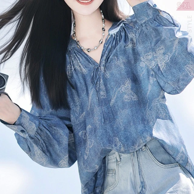 美式復古上衣 海藍之心印花衛衣 潮牌衣服 衛衣女  長袖上衣 上衣   情侶上衣-餘登米女裝 歷史價格詳細信息