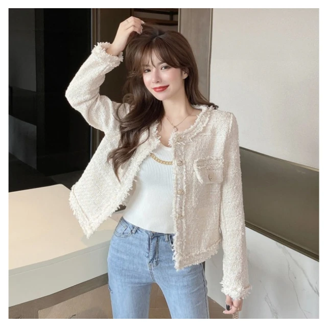 【BBHONEY】氣質小香風百搭休閒西裝外套(網美必備款) 價格比較,價格查詢,歷史價格詳細信息