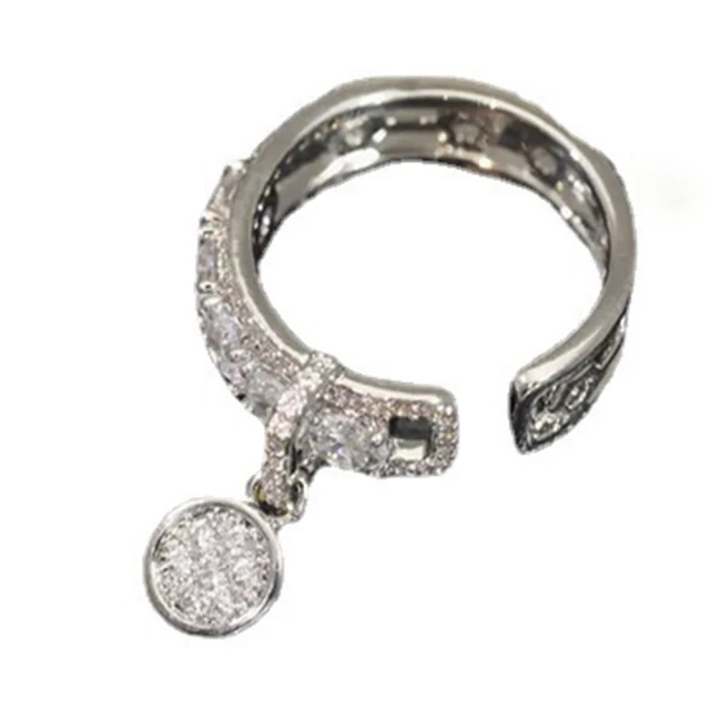 美式水鑽戒指 純原 24新品水晶鉆飾開口k金銀色樹葉葉子葉片戒指 賣場2件9折3件8折特價無折 歷史價格詳細信息