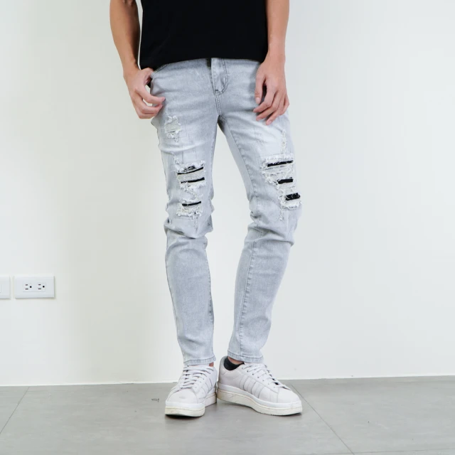 台灣現貨 水泥灰牛仔褲 牛仔褲男 素面無破 重磅水泥灰 水洗彈力 窄管 M-2L【NoMorre】#5672 歷史價格詳細信息