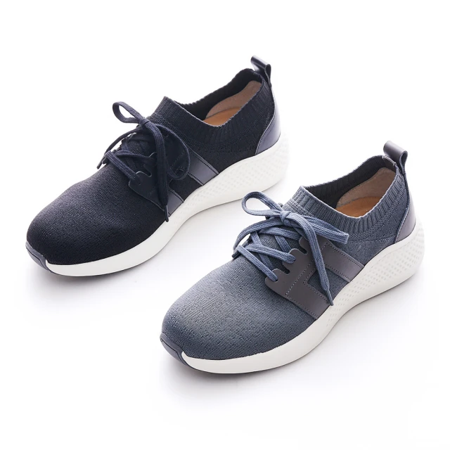 G.Ms. MIT極輕量-牛皮釉彩格紋莫卡辛休閒鞋-寶藍 歷史價格詳細信息