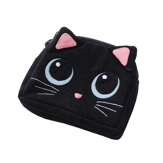 【Kiro貓】小黑貓 雙層 摺疊 鈔票 零錢包/短布夾【820232】 歷史價格詳細信息